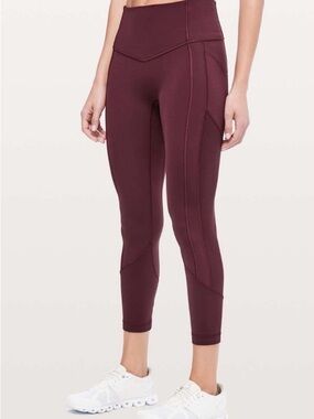 Lululemon All The Right Places Crop II *23" plum maroon